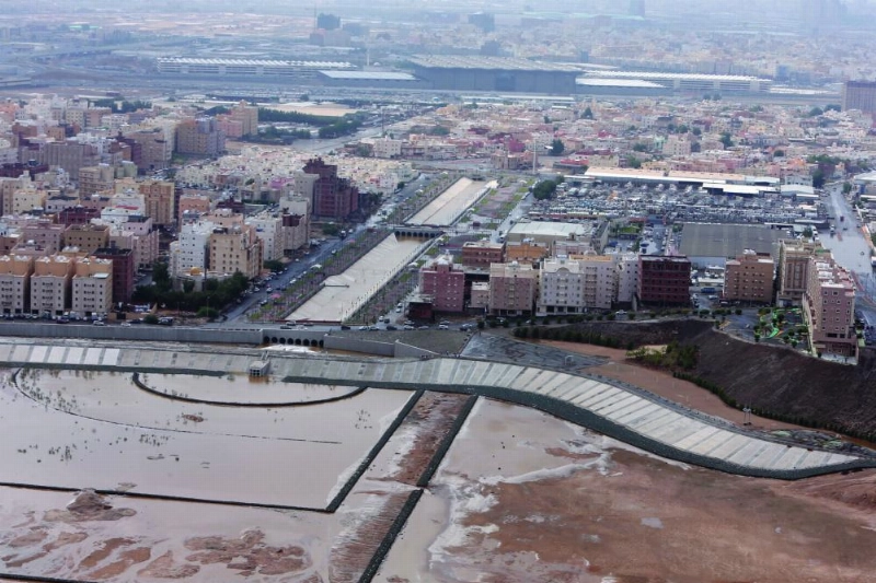 سد أم الخير كما بدا بعد الأمطار (مكة)