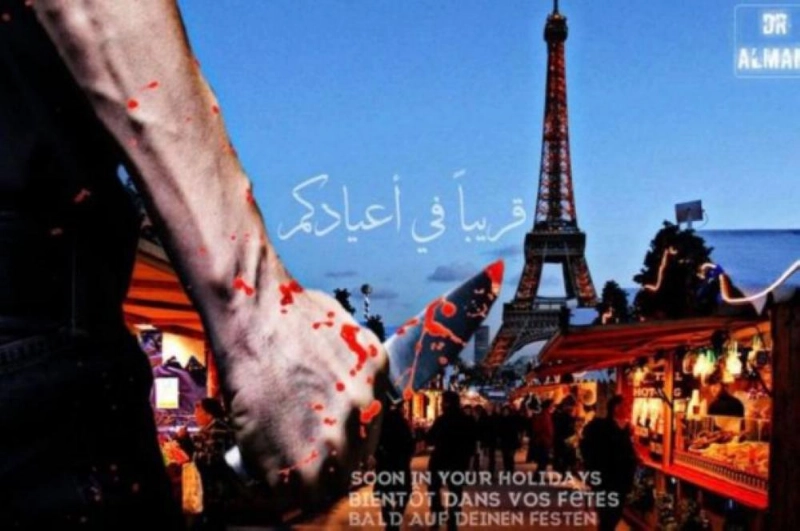 أحد الملصقات التهديدية (The Epoch Times)