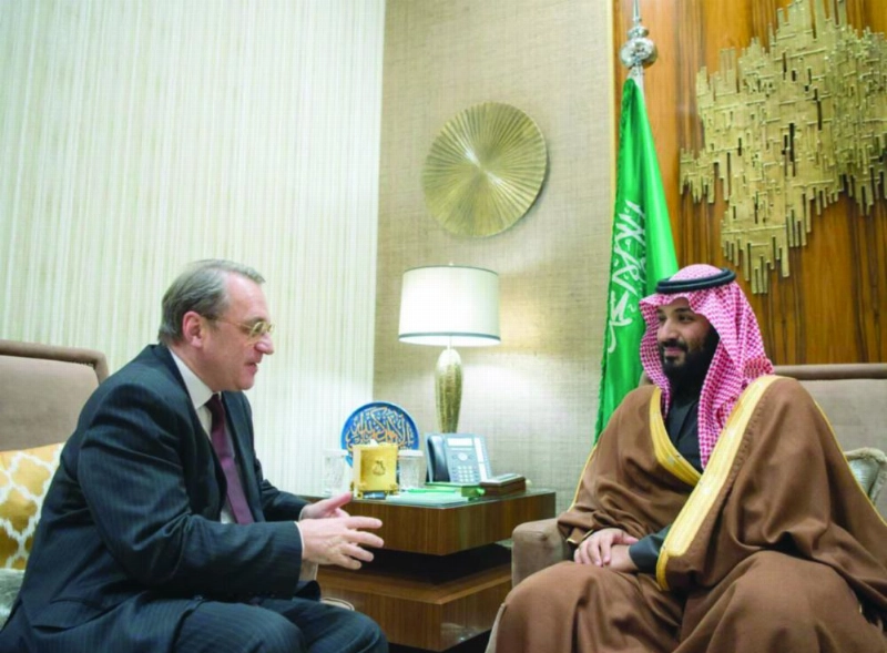 الأمير محمد بن سلمان مستقبلا ميخائيل بوجدانوف