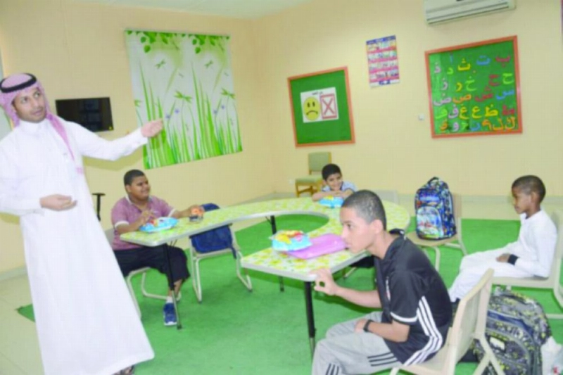أحد الفصول الدراسية المدموجة في جازان (مكة)