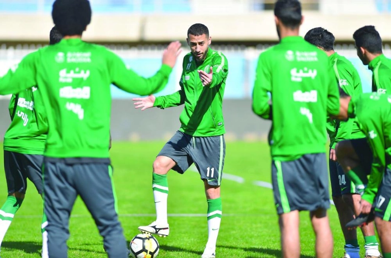 من تدريبات المنتخب السعودي (واس)