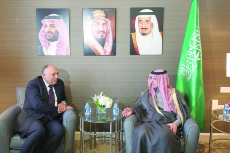 عادل الجبير وسامح شكري خلال الاجتماع (واس)