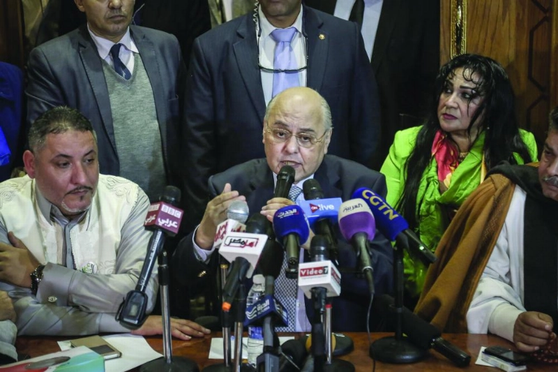 موسى مصطفى منافس السيسي يدشن حملته الانتخابية في القاهرة أمس (د ب أ)