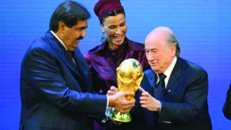 لحظة إعلان فوز قطر بتنظيم مونديال 2022 (الانترنت)