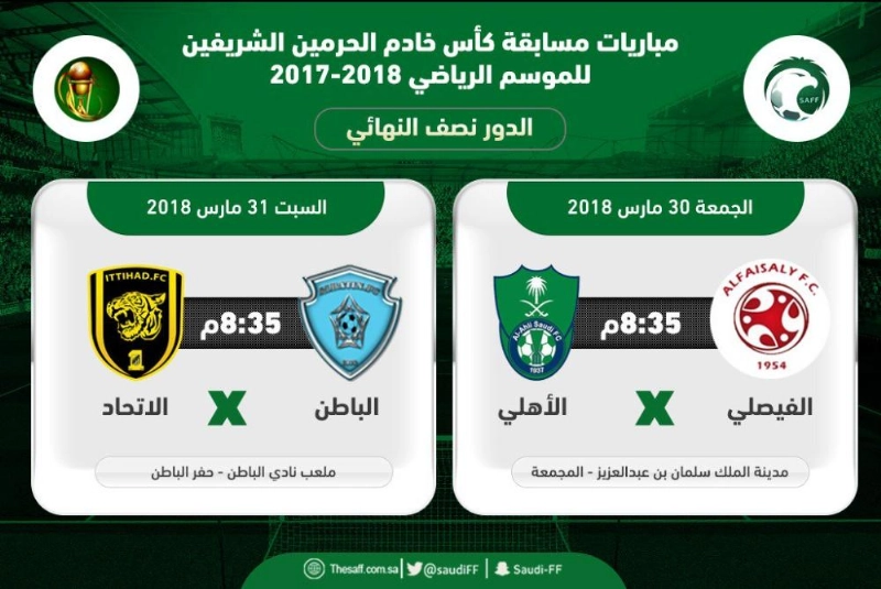 مواعيد وملاعب نصف نهائي كأس الملك