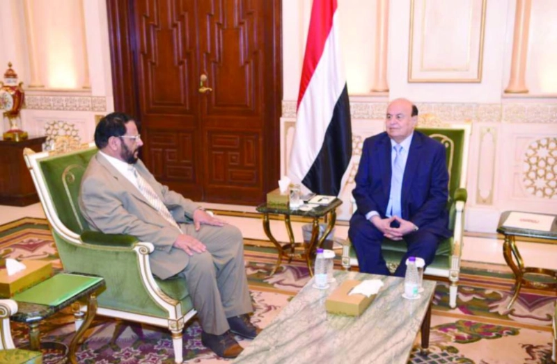 هادي مستقبلا محافظ شبوة (سبأ نت)