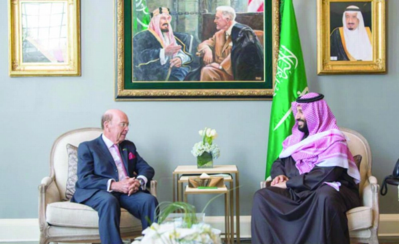 أحد لقاءات ولي العهد مع المسؤولين الأمريكيين (واس)