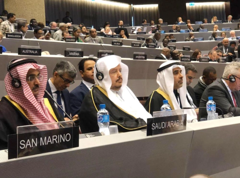 آل الشيخ خلال الجمعية العمومية للاتحاد البرلماني الدولي (واس)