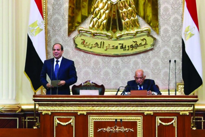 السيسي عقب أداء اليمين في البرلمان (د ب أ)