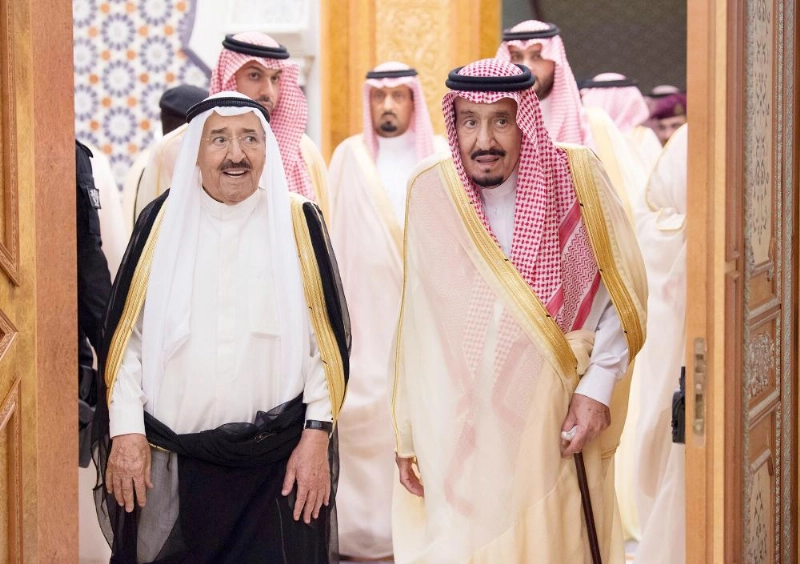 من مراسم استقبال خادم الحرمين لملك الأردن وأمير الكويت ونائب رئيس الإمارات بحضور ولي العهد