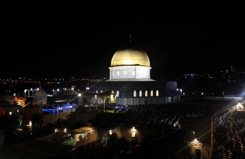 مسجد قبة الصخرة في مدينة القدس (د ب أ)