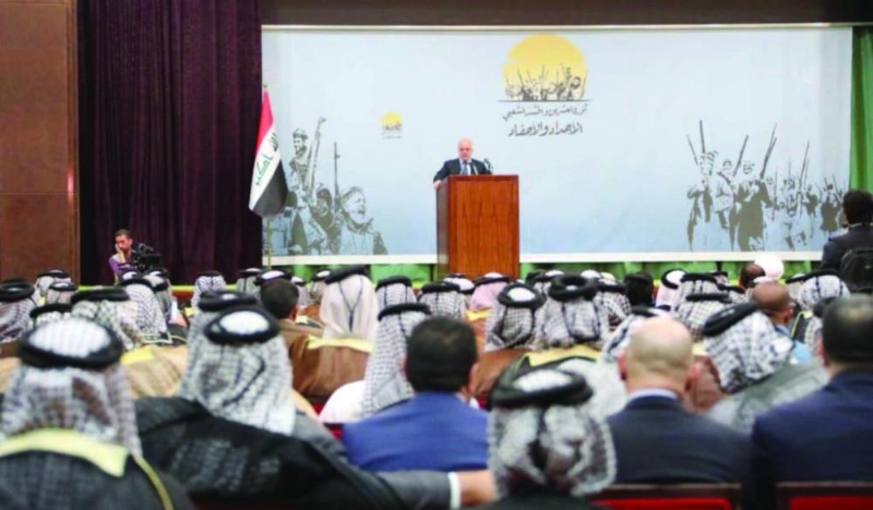 العبادي متحدثا خلال الحفل (حساب رئيس الوزراء)