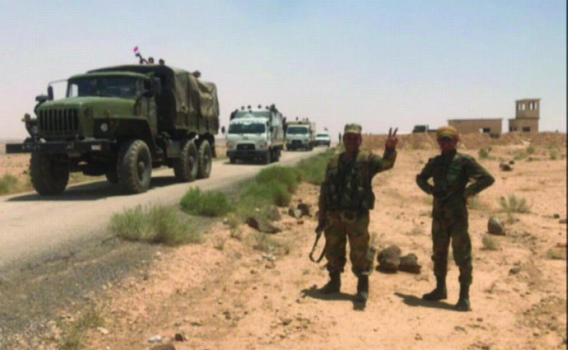 جيش النظام لدى وصوله معبر نصيب (تويتر)