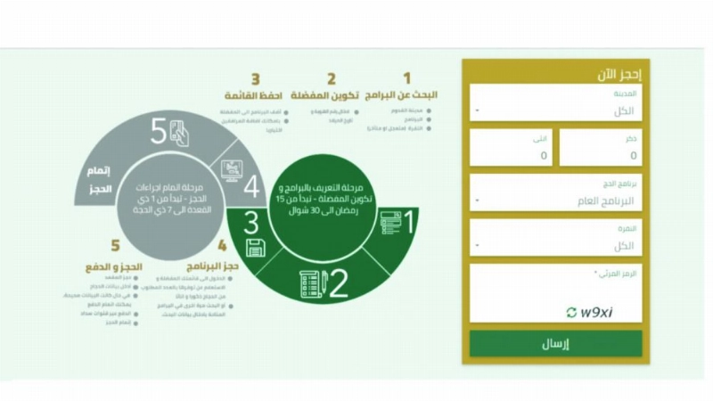الرابط الالكتروني الخاص بتسجيل حجاج الداخل