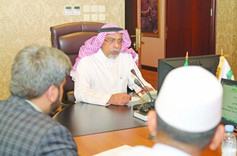 القويحص خلال لقائه الوفد الإعلامي الإسلامي (ياسر بخش)