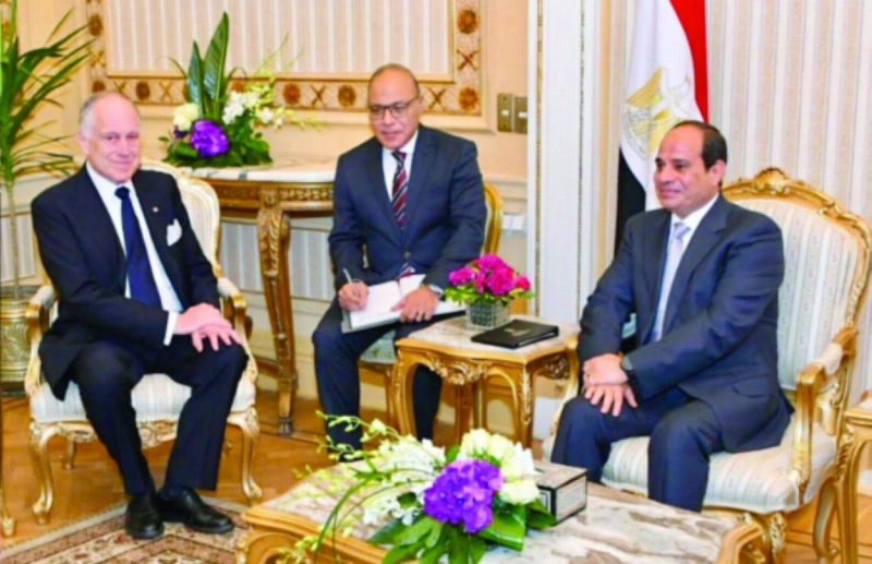 السيسي مستقبلا رونالد لاودر (تويتر)
