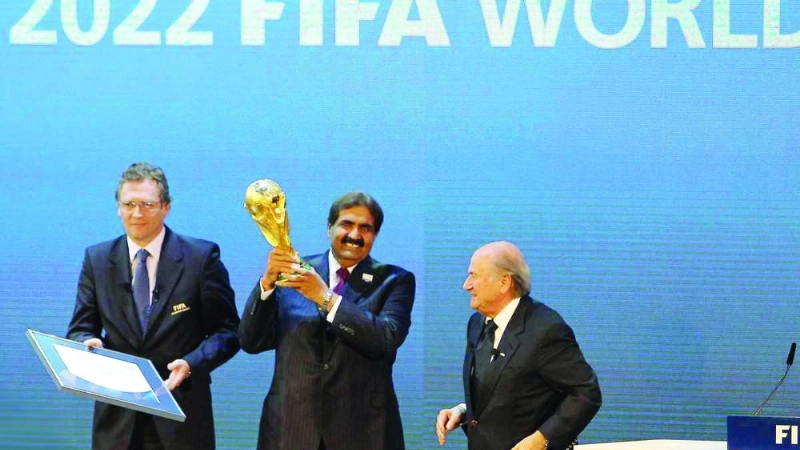 مراسم إعلان فوز قطر بتنظيم كأس العالم 2022 (تويتر)