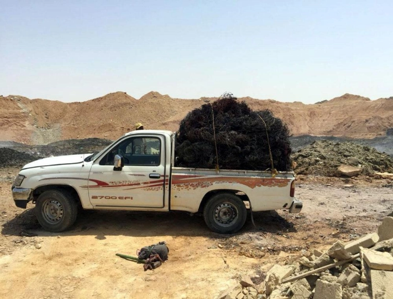 الكيابل بعد حرقها (واس)