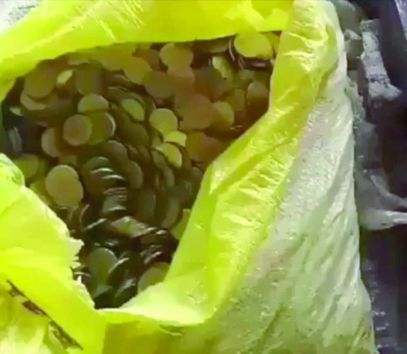 العملة الإيرانية المعدنية معبأة في أكياس (تويتر)