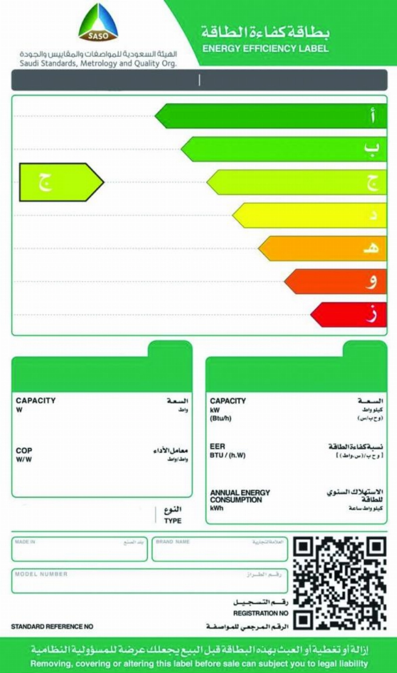 البطاقة الجديدة لكفاءة الطاقة (مكة)