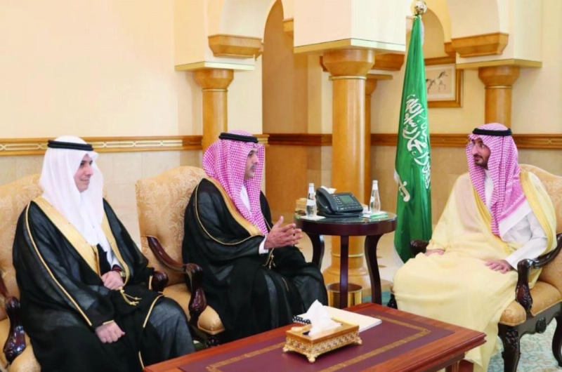 عبدالله بن بندر خلال استقباله أحمد لنجاوي اليوم (واس)