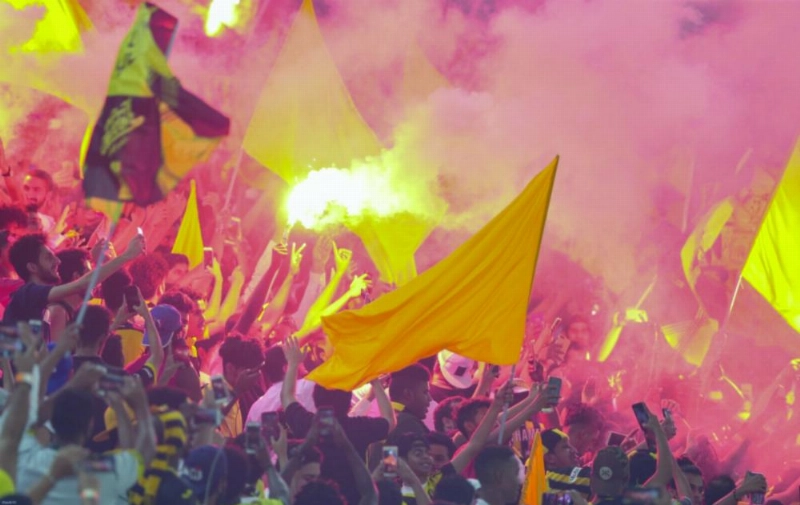 جمهور الاتحاد في مباراة الوحدة (ياسر بخش)