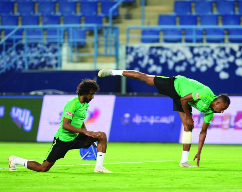 من تدريبات المنتخب السعودي استعدادا لنظيره البرازيلي (واس)