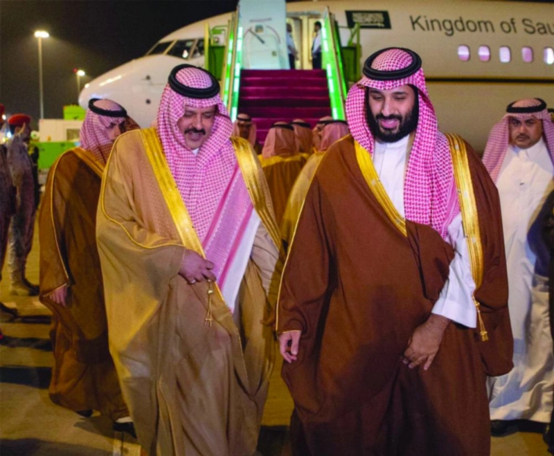 ولي العهد لدى وصوله إلى حائل