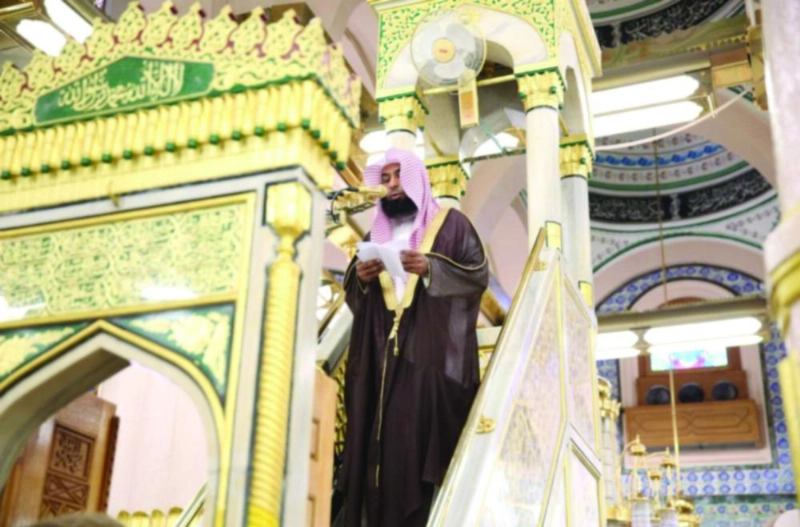 صلاح البدير خلال خطبة الجمعة (واس)