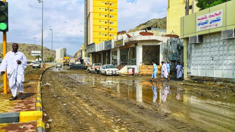 من الأمطار التي هطلت على مكة أمس (أنس الحارثي)
