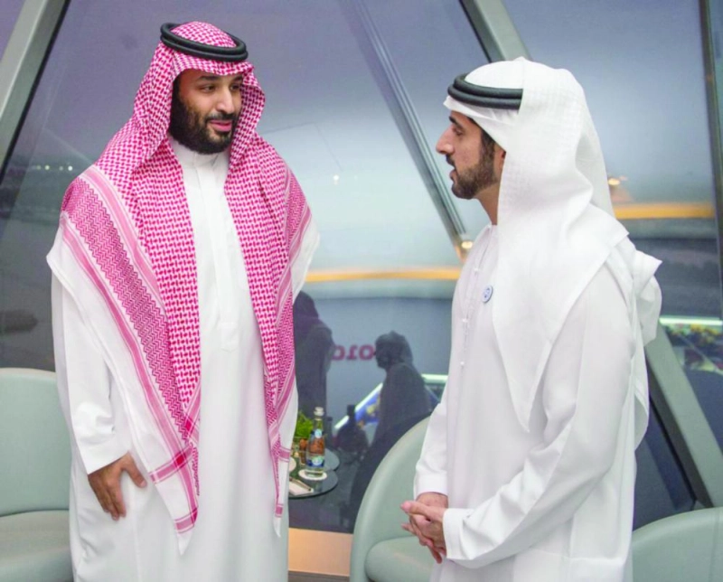الأمير محمد بن سلمان في حديث مع حمدان آل مكتوم (واس)