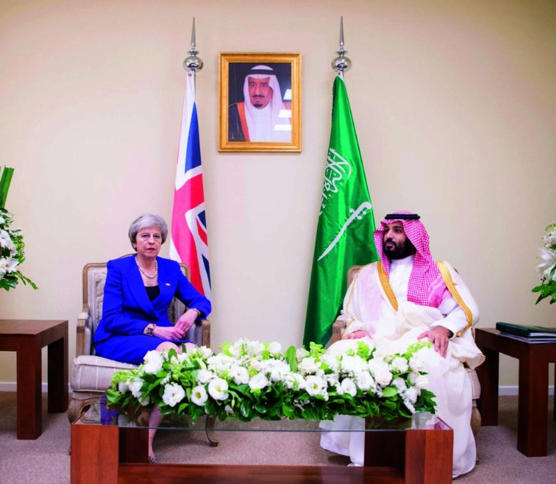 الأمير محمد بن سلمان خلال لقائه ماي (واس)