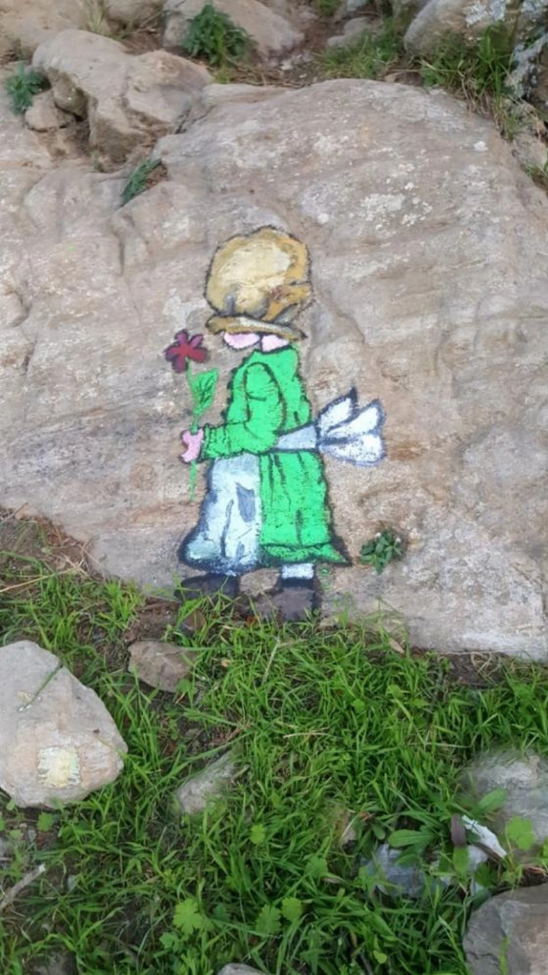 الرسمة المنقوشة على صخرة في متنزه الحيفة (مكة)