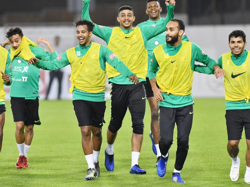 حصة الأخضر التدريبية أمس (الاتحاد السعودي)