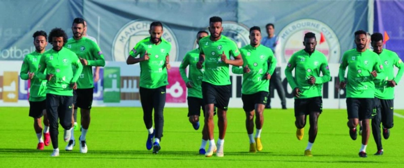 جانب من تدريبات المنتخب السعودي بالإمارات (إعلامي المنتخب)