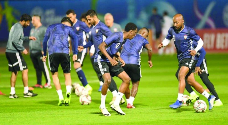 آخر حصص الإمارات التدريبية استعدادا لمواجهة البحرين اليوم (الاتحاد الإماراتي)