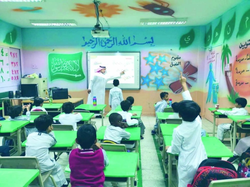 طلاب خلال أول يوم دراسي بعد الإجازة (مكة)