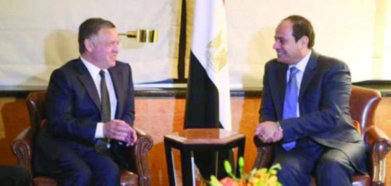الملك عبدالله خلال لقائه بالسيسي (بترا الأردنية)