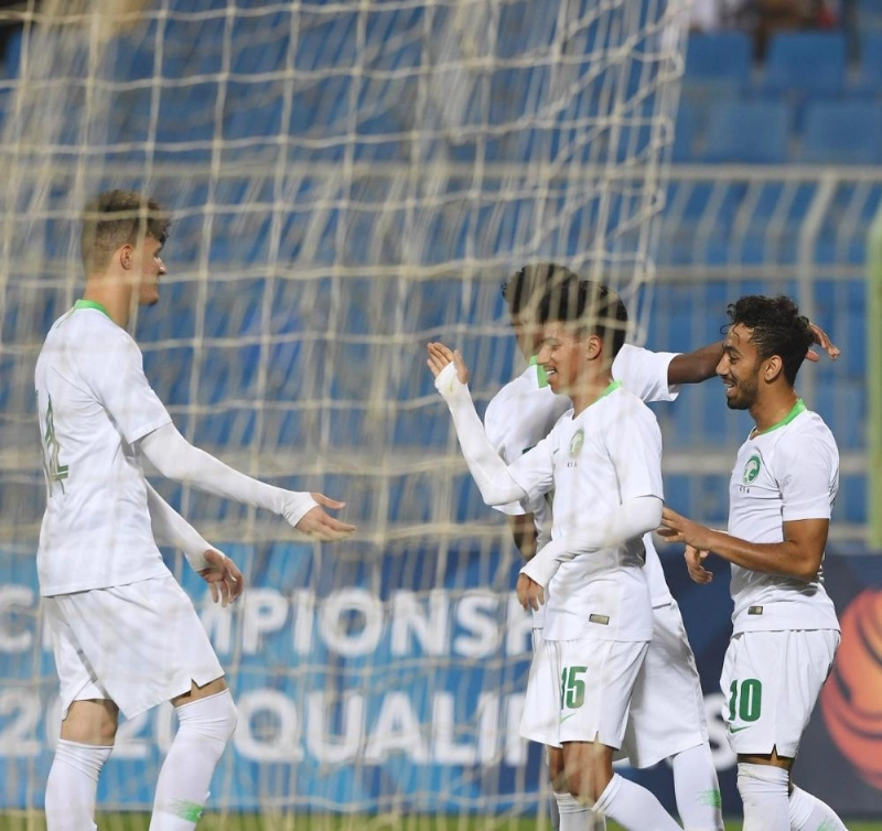 فرحة الأولمبي السعودي بهدف في المالديف (مكة)