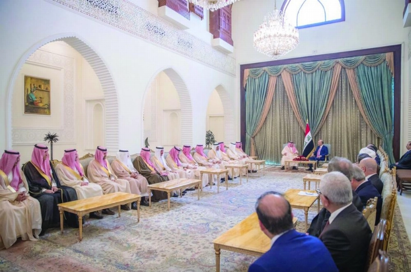 برهم صالح لدى لقائه ماجد القصبي وأعضاء الوفد