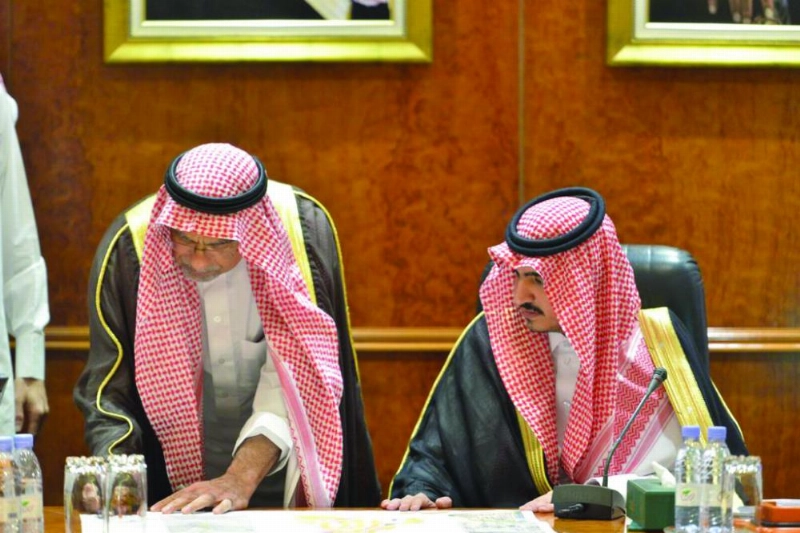 بدر بن سلطان لدى اعتماد المخطط (مكة)