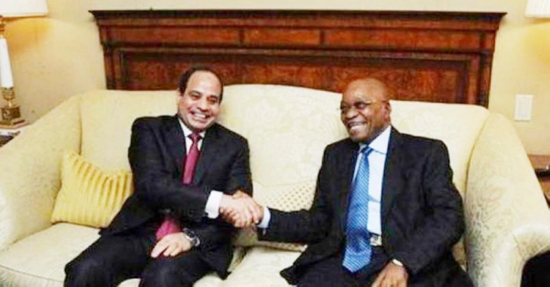 السيسي خلال لقاء رئيس جنوب أفريقيا (وكالة الشرق الأوسط)