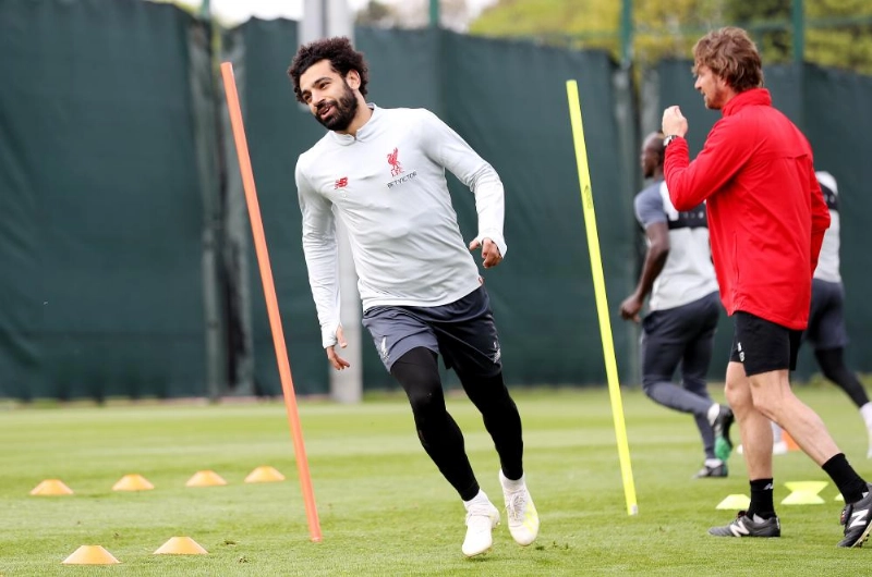من تحضيرات ليفربول الأخيرة لمواجهة برشلونة (د ب أ)