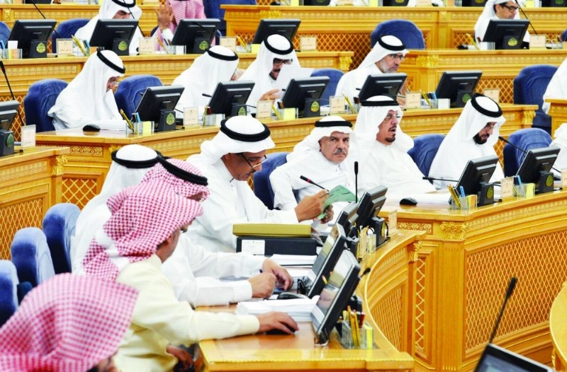 من جلسة الشورى أمس (واس)
