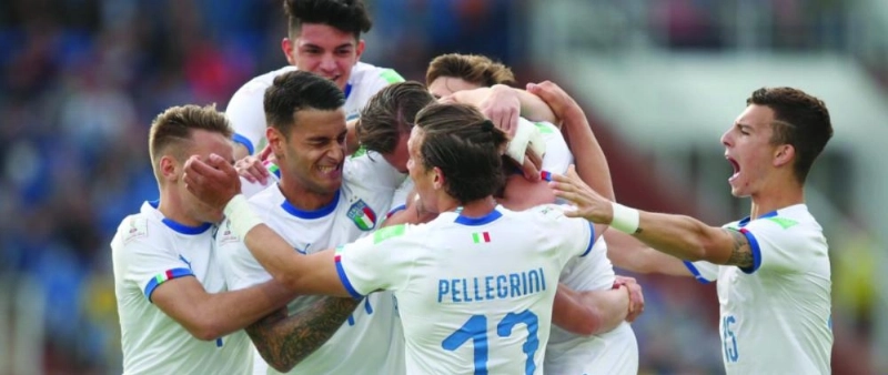 فرحة منتخب إيطاليا أمس (موقع فيفا)