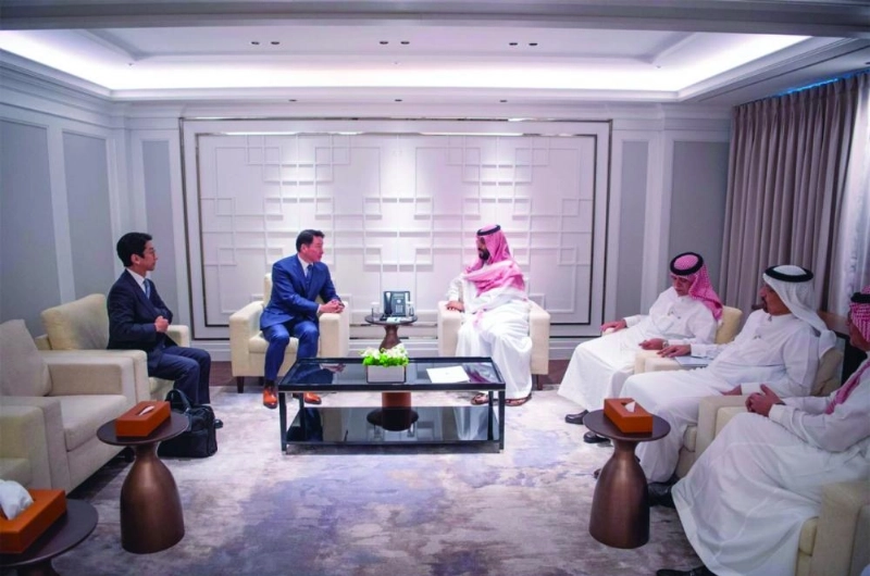 الأمير محمد بن سلمان خلال حديثه مع رئيس إس كي (واس)