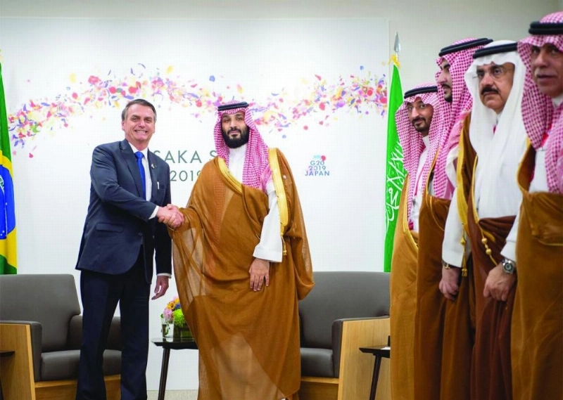 ولي العهد مع الرئيس البرازيلي (واس)