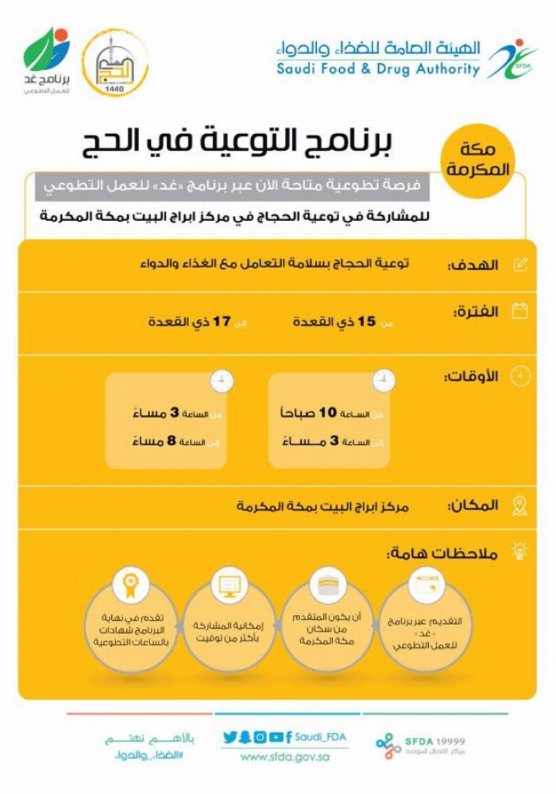 برنامج “غد” للعمل التطوعي للتوعية في موسم الحج
