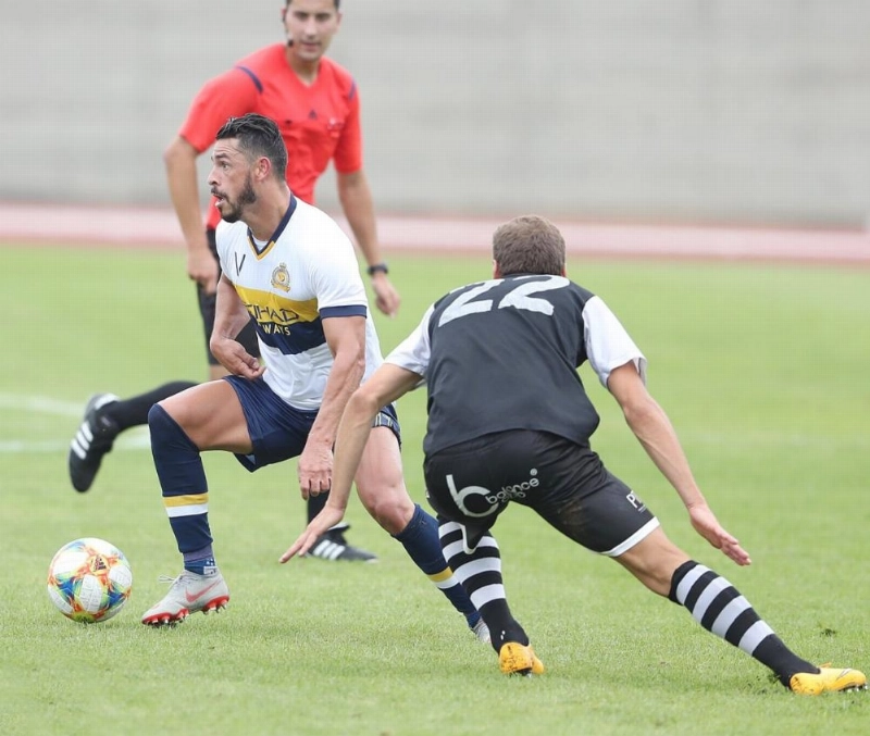 من مباراة النصر وكالداس البرتغالي (إعلامي النصر)
