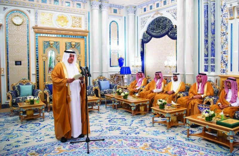 أحمد الخليفي مستعرضا التقرير السنوي أمس (واس)
